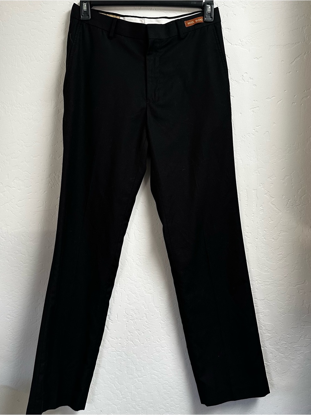 Michael Brandon Black Wool Blend Slim Fit Dress Pants 32x32
